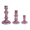 Lemu Luminary Treasures Candle Holder Set of 3 | Pink Ornate Iron