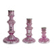 Lemu Luminary Treasures Candle Holder Set of 3 | Pink Ornate Iron