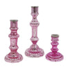 Lemu Luminary Treasures Candle Holder Set of 3 | Pink Ornate Iron