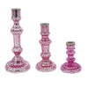 Lemu Luminary Treasures Candle Holder Set of 3 | Pink Ornate Iron