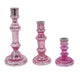 Lemu Luminary Treasures Candle Holder Set of 3 | Pink Ornate Iron