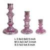 Lemu Luminary Treasures Candle Holder Set of 3 | Pink Ornate Iron