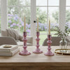 Lemu Luminary Treasures Candle Holder Set of 3 | Pink Ornate Iron