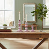 Lemu Luminary Treasures Candle Holder Set of 3 | Pink Ornate Iron