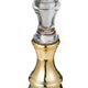 Decorative Candle Holder | 2 Tone Gold & Clear Glass | 9" Tall