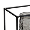 Mev 4 Jar Candle Holder | Brown Gray Glass | 16" Black Iron Frame
