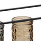 Mev 4 Jar Candle Holder | Brown Gray Glass | 16" Black Iron Frame