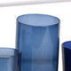 Mev 5 Jar Candle Holder | Blue Glass | 17" Modern White Iron Frame