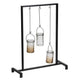 Decorative Candle Holder with 3 Hanging Glass Jars | 21" Matte Black
