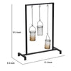 Decorative Candle Holder with 3 Hanging Glass Jars | 21" Matte Black