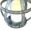 Glass Hurricane Candle Holder Lantern | Rope Handle | 12" Gray