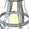 Glass Hurricane Candle Holder Lantern | Rope Handle | 12" Gray