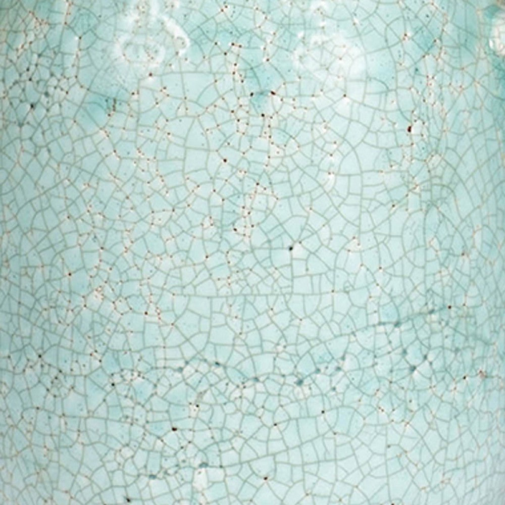 Decorative Vase with Crackle Glaze | 8" Aqua Turquoise Ceramic