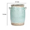 Decorative Vase with Crackle Glaze | 8" Aqua Turquoise Ceramic