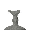 Floating Fleur Glass Jar | 13" Gray Bird Accent | Ornate Cement Lid
