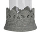 Floating Fleur Glass Jar | 13" Gray Bird Accent | Ornate Cement Lid