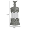 Floating Fleur Glass Jar | 13" Gray Bird Accent | Ornate Cement Lid