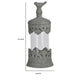 Floating Fleur Glass Jar | 13" Gray Bird Accent | Ornate Cement Lid