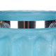 Fsy Decorative Vase | Silver Handle | Light Blue Frosted Glass | 8"
