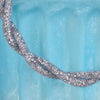 Fsy Decorative Vase | Silver Handle | Light Blue Frosted Glass | 8"