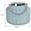 Fsy Decorative Vase | Silver Handle | Light Blue Frosted Glass | 10"