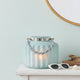 Fsy Decorative Vase | Silver Handle | Light Blue Frosted Glass | 10"