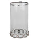 Vintage Candle Holder | Clear Glass Hurricane | 18" Silver Accent Rim