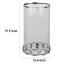 Vintage Candle Holder | Clear Glass Hurricane | 18" Silver Accent Rim