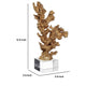 Coral Accent Tabletop Sculpture | Clear Glass Base | 13" Gold Resin