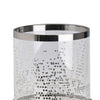 Gsy Decorative Candle Holder | Silver & White Patchwork | 7" Glass