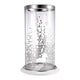 Gsy Decorative Candle Holder | Silver & White Patchwork | 12" Glass