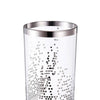 Gsy Decorative Candle Holder | Silver & White Patchwork | 12" Glass