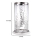 Gsy Decorative Candle Holder | Silver & White Patchwork | 12" Glass
