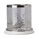 Gsy Decorative Candle Holder | Silver & White Patchwork | 10" Glass