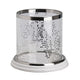 Gsy Decorative Candle Holder | Silver & White Patchwork | 10" Glass
