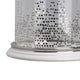 Gsy Decorative Candle Holder | Silver & White Patchwork | 10" Glass