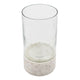 Candle Holder with Textured Glass Shade | White Coastal Stone Base | 8"