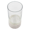 Candle Holder with Textured Glass Shade | White Coastal Stone Base | 8"