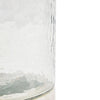 Candle Holder with Textured Glass Shade | White Coastal Stone Base | 8"