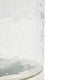 Candle Holder with Textured Glass Shade | White Coastal Stone Base | 8"