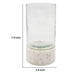Candle Holder with Textured Glass Shade | White Coastal Stone Base | 8"