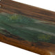 Teak Wood Serving Tray | Emerald Green Resin, Antique Gold Bird | 24"