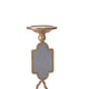 Candle Holders Set of 2 | 17" Gold Metal Frame | Mirrored Accent