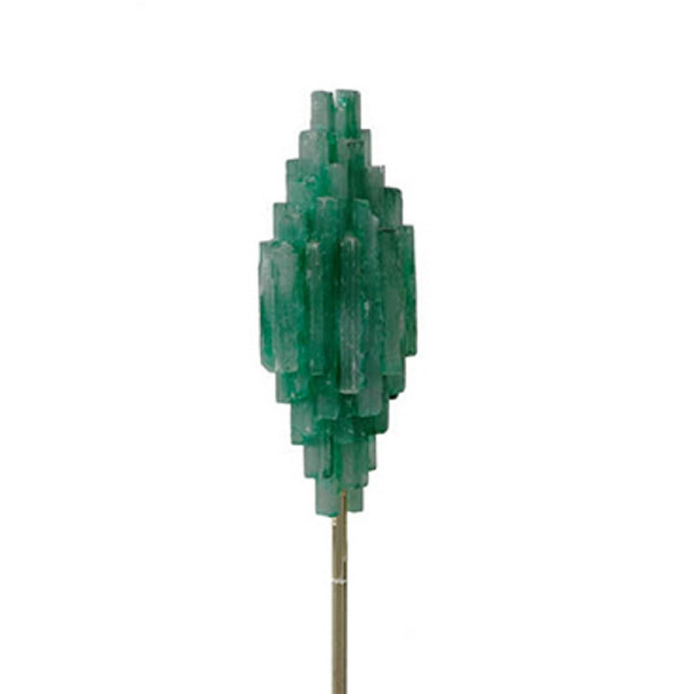 Decorative Sculpture | Clear Base | Green Marble Floating Jewel 19"