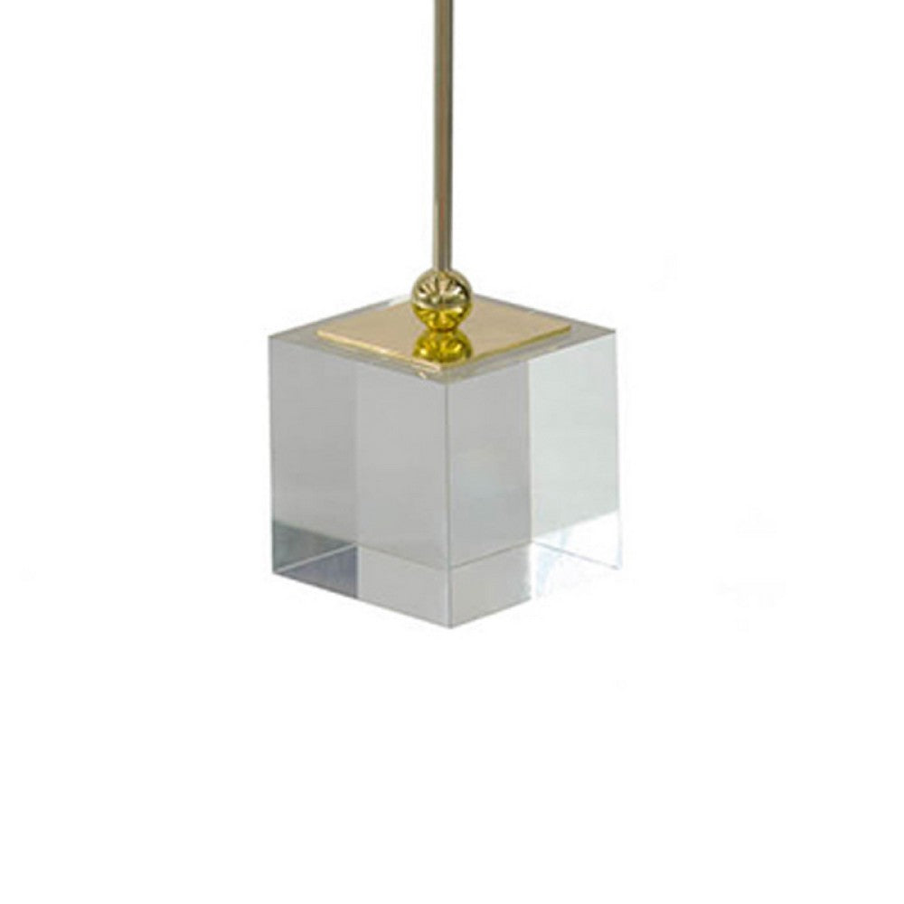 Decorative Sculpture | Clear Base | Green Marble Floating Jewel 19"