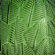 Dsy Floral Vase with Gold Rim | Embossed Fern Leaf | Green Glass 6"