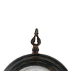 Table Clock | Roman Numerals | Glass Face | Aged Brown Metal | 12" Round
