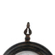 Table Clock | Roman Numerals | Glass Face | Aged Brown Metal | 12" Round