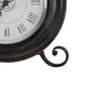 Table Clock | Roman Numerals | Glass Face | Aged Brown Metal | 12" Round