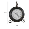 Table Clock | Roman Numerals | Glass Face | Aged Brown Metal | 12" Round